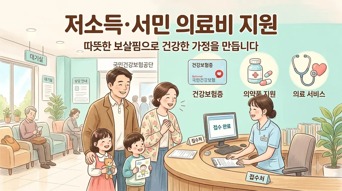 저소득·서민 의료비 지원 총정리: 건강보험료·의료비·본인부담금까지