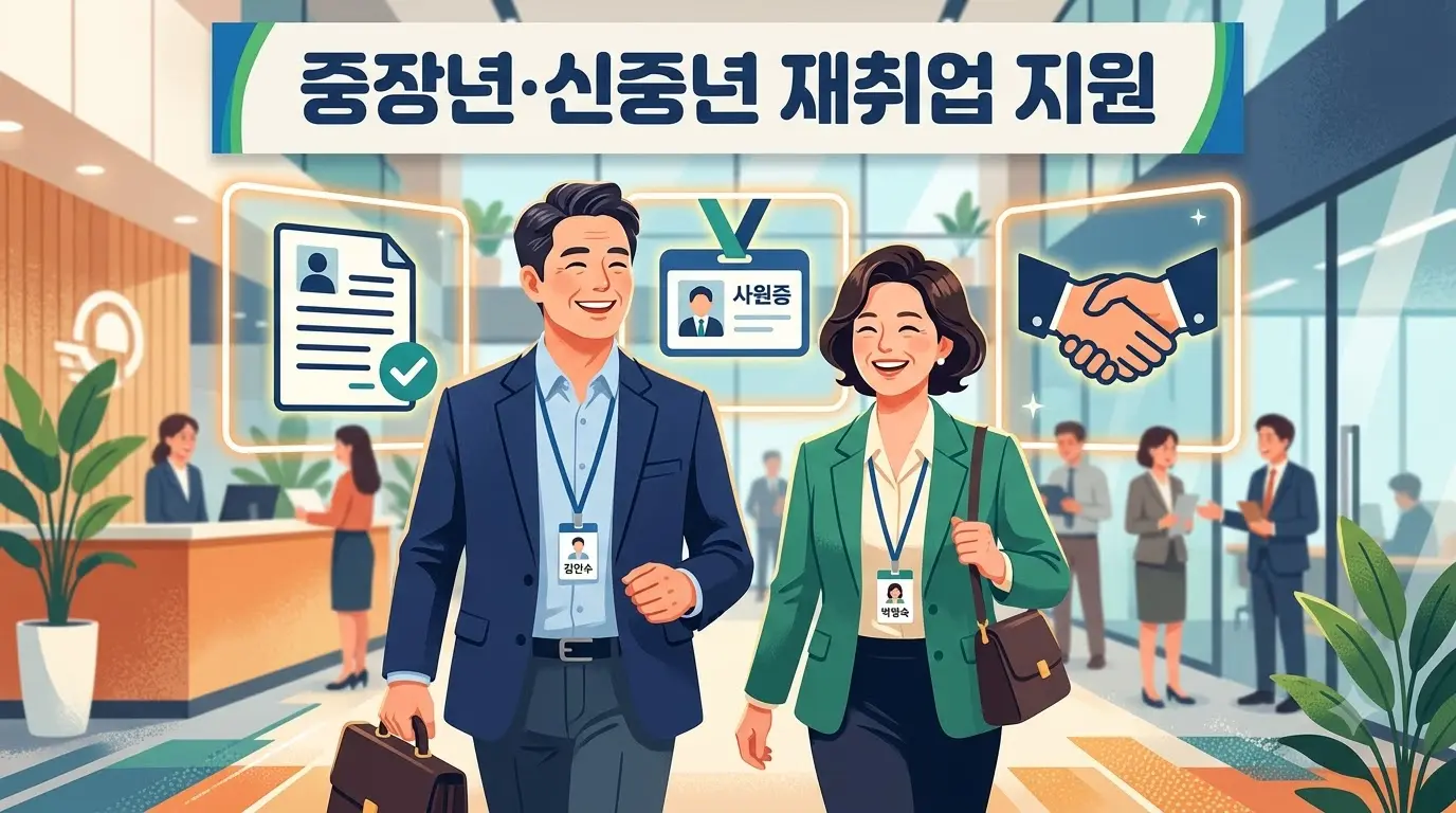 중장년·신중년 재취업 지원 총정리: 경력형 일자리부터 자격증까지