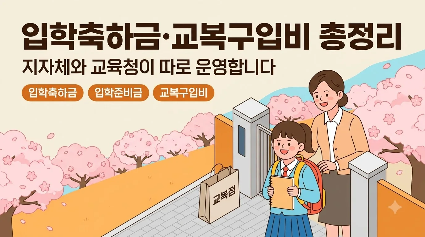 입학축하금·교복구입비 총정리: 초중고 입학 지원 한눈에